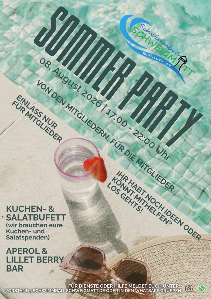 Members only Sommerparty am 8.8.26